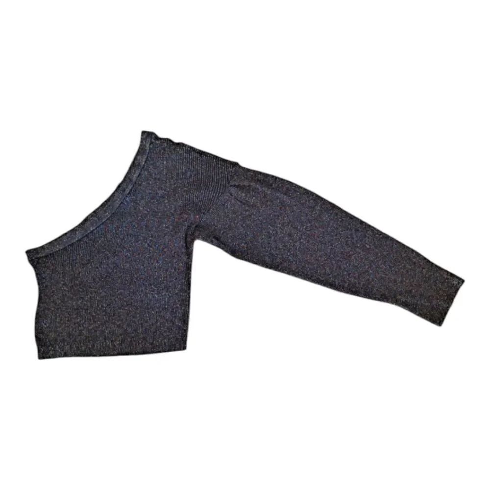 NWOT BCBGENERATION TOP, ONE SHOULDER KNIT Glitter Crop SWEATER